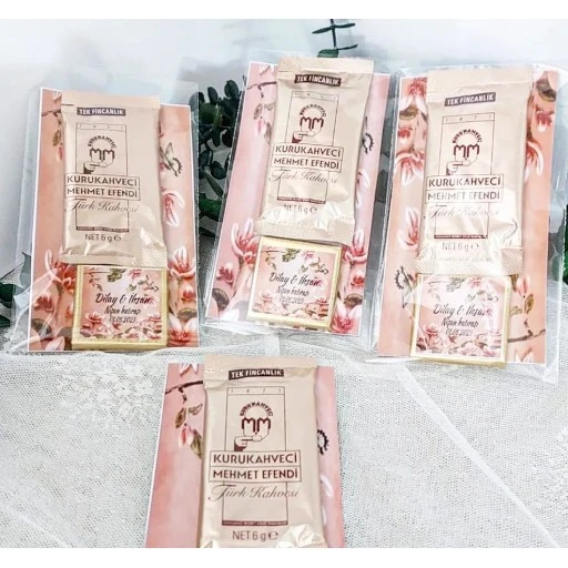Kağıt Üzeri Kahve Ve Çikolata Nişan Hediyelik