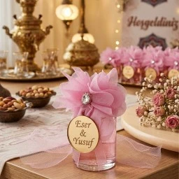40 Adet Pleksi İsimlikli Kolonya Şişesi Hediyelik