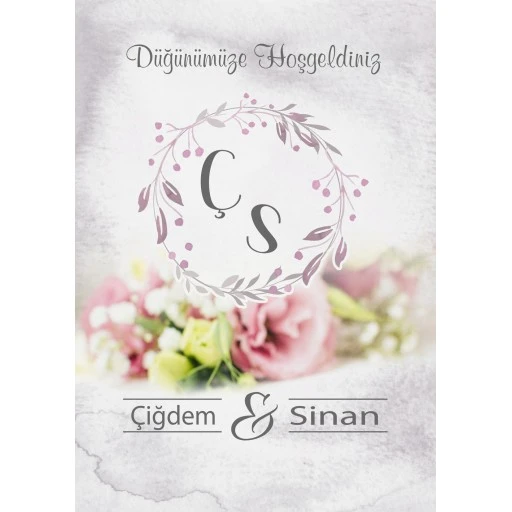 Söz Nişan Afiş,karşılama Panosu Branda Kişiye Özel Sn140 Masa Arkası Baş Harfli