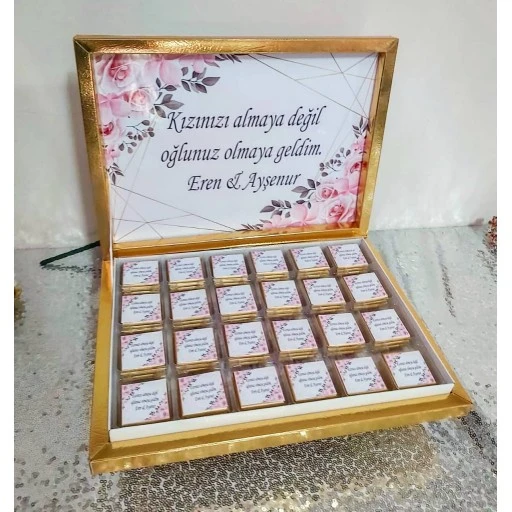 Karton Kutu 48 Li Söz Nişan Çikolatası Ed108