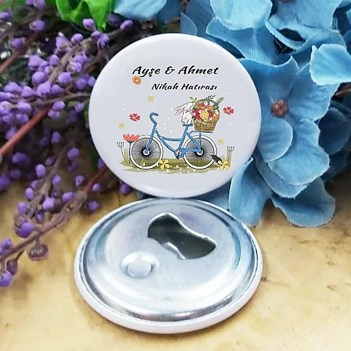 Nikah Şekeri Mıknatıslı Açacak Magnet Nişan Magnet Kişiye Özel İsimli