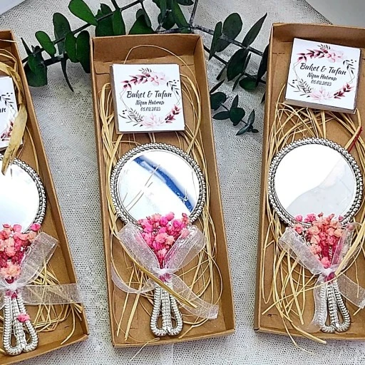 Kutulu Ayna Ve Çikolata Söz Nişan Nikah Şekeri Hediyelik Hatırası