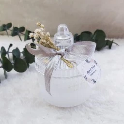 Şekerlik Kutu Akrilik Şeffaf İçi Mum Nişan Nikah Şekeri