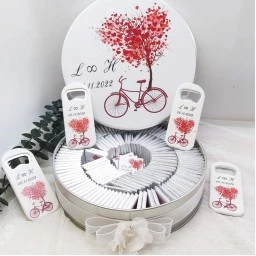 Aşk Ağacı Dikey Magnet Açacak Ve Çikolata Set Bebek Şekeri