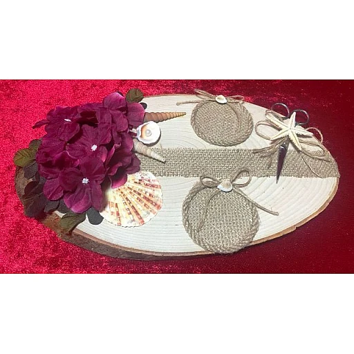 Deniz Motifli Ahşap Yüzük Tepsisi