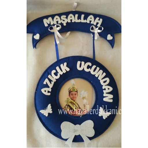 Lacivert Azıcık Ucundan Sünnet Kapı Süsü