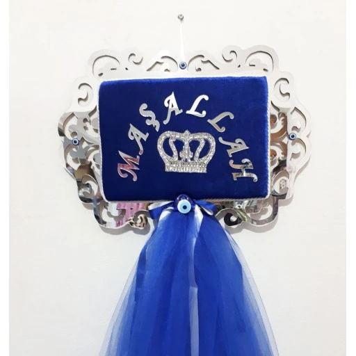 Maşallah İşlemeli Mavi Sünnet Kapı Süsü