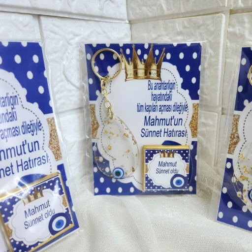 Damla Modeli Epoksi Anahtarlık Ve Çikolata Sünnet Hediyelik