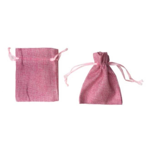 Kese Çuval Natural Büyük Pembe 12x17cm 20'li