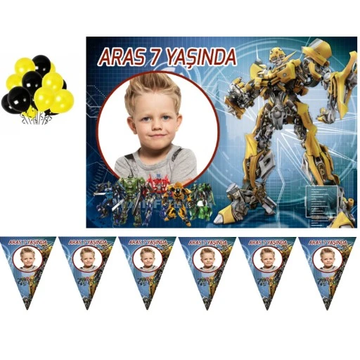 Transformers Kişiye Özel Doğum Günü Süsü, Süsleri Ve Parti Seti