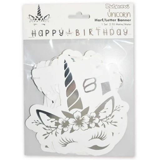 Unıcorn Flama Happy Bırthday Gümüş