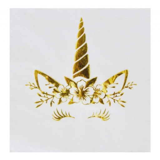 Unıcorn Peçete Varaklı Altın 33x33 cm 16'lı
