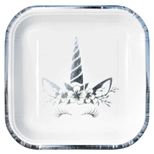 Unıcorn Tabak Varaklı Kare Gümüş 6'lı