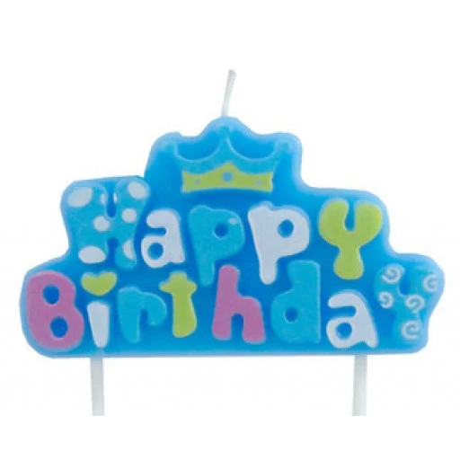 Mum Happy Bırthday Tekparça Rengarenk Mavi