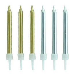 Mum Metalize Parlak Altın Gümüş 10'li