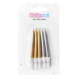 Mum Metalize Parlak Altın Gümüş 10'li