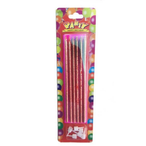 Mum Simli 14cm Kırmızı 6'lı