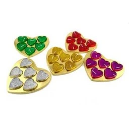 Mum Tealight Simli Kalpli Kutulu Yeşil 6'lı