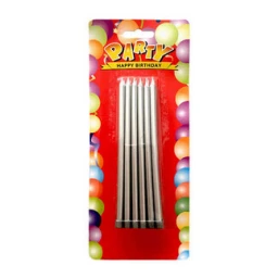 Mum Yaldızlı Uzun 12 cm Gümüş