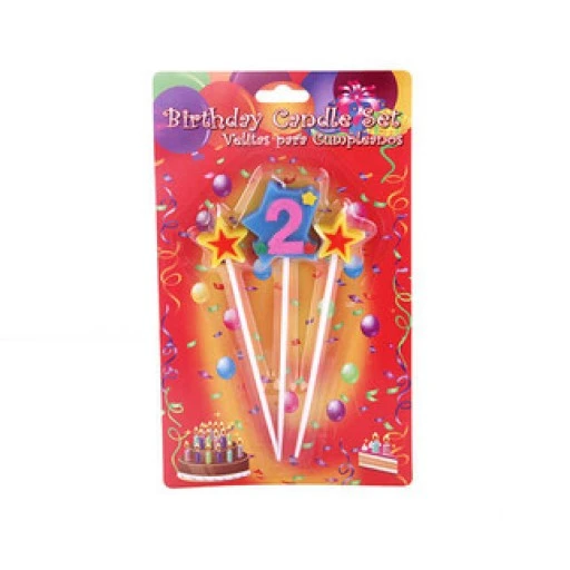 Doğum Günü Mumu 2 Yaş Yıldızlı