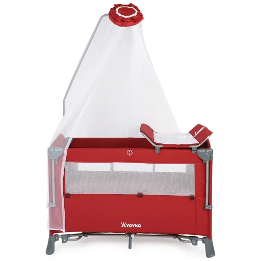 Yoyko Exclusive Comfort 8 İn 1 Anne Yanı Park Yatak Oyun Parkı 70x110 - Bordo