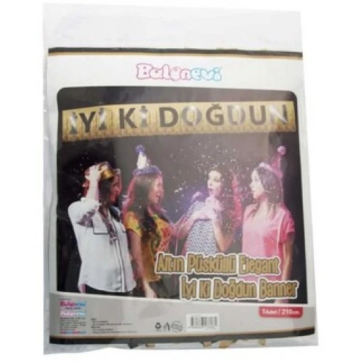 İyiki Doğdun Banner Gold Frınged