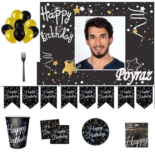 Yetişkin Sparkling Confetti Happy Birthday Doğum Günü Süsleri Parti Seti Hdts227