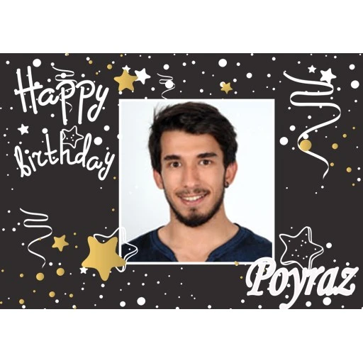 Sparkling Confeti Yetişkin Kişiye Özel Fotoğraflı Doğum Günü Afiş Hdts227