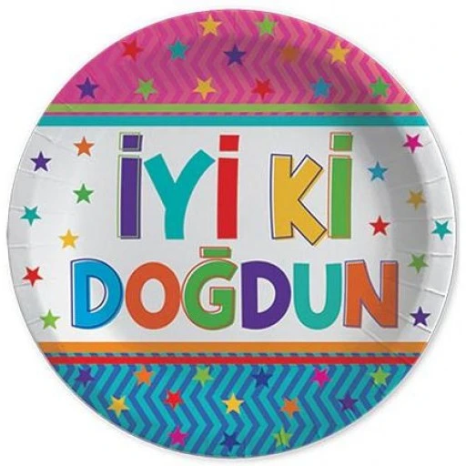 Tabak İyiki Doğdun Funstar 23cm 8'lı