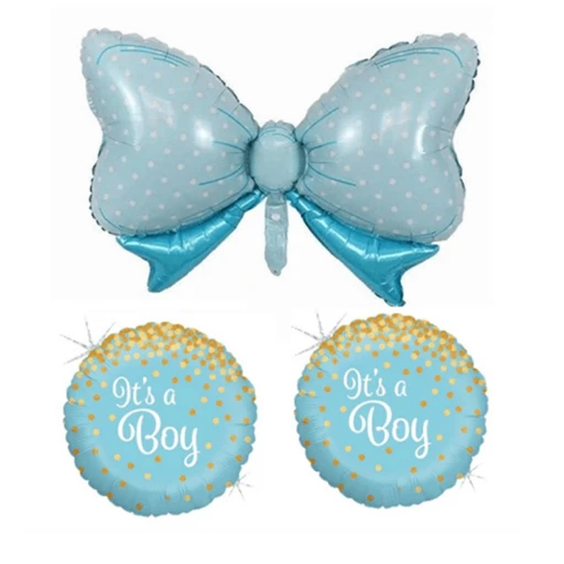 It's A Boy Fiyonk Folyo Balon 3'lü Set 45cm - 90cm