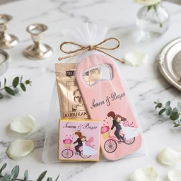 Söz Nişan Nikah Şekeri Hatıralık Hediye Magnet Açacak,çikolata Ve Kahve Kese İçinde