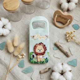 3 Boyutlu Kabartmalı Yeni Doğan Mevlid Hediyelik Aslan Konsept Bebek Açacak Magnet