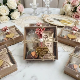 Söz Nişan Kına Nikah Bebek Hediyelik Çakıl Taşı Çikolatalı Kahve Hediyelik Pleksi İsimli Nikah Şekeri