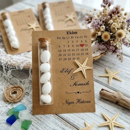 Söz Nişan Nikah Şekeri Hatıralık Kraft Kağıt Üzeri Şişe İçi Şeker Hediyelik