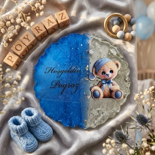 Epoksi Erkek Bebek Magneti Bebek Şekeri 3D Teddy Bear Baskılı