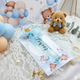 Cam Fısfıs Kolonya Şişesi Erkek Bebek Yeni Doğan Hediyelik