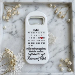 Takvim Baskılı Baskılı Dikey Açacak Magnet 4,5x10,5 cm Uv Nikah Şekeri Nişan Hediyeği
