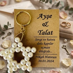Söz, Nişan, Kına, Düğün, Mevlüt, Doğum Günü, Nikah Şekeri Hediyelik Hatıra Inci Anahtarlık