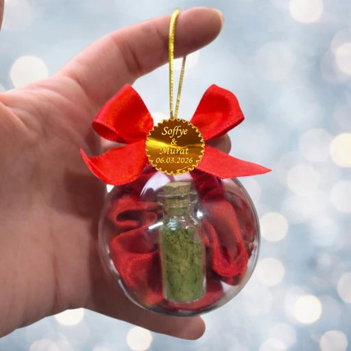 20 Adet İsme özel kutu içinde şişe kına & toka hediyelik