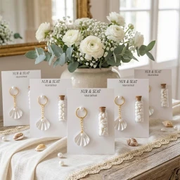 20 Adet İstiridye anaht. & şişeli Kartlı Söz Nişan Nikah Kına Hediyelik